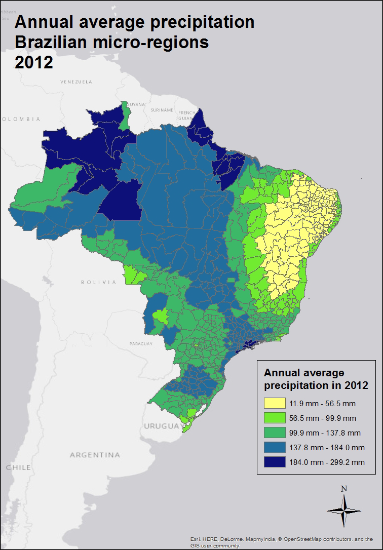 Средние осадки в бразилии