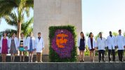Graduates from Cuba's University of Medical Sciences in the Plaza de la Revolución, Santa Clara