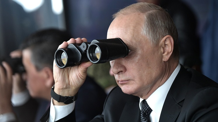 President Vladimir putin observes