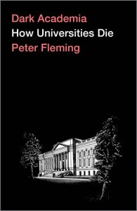 Front cover of book depicting black and white image of an academic building