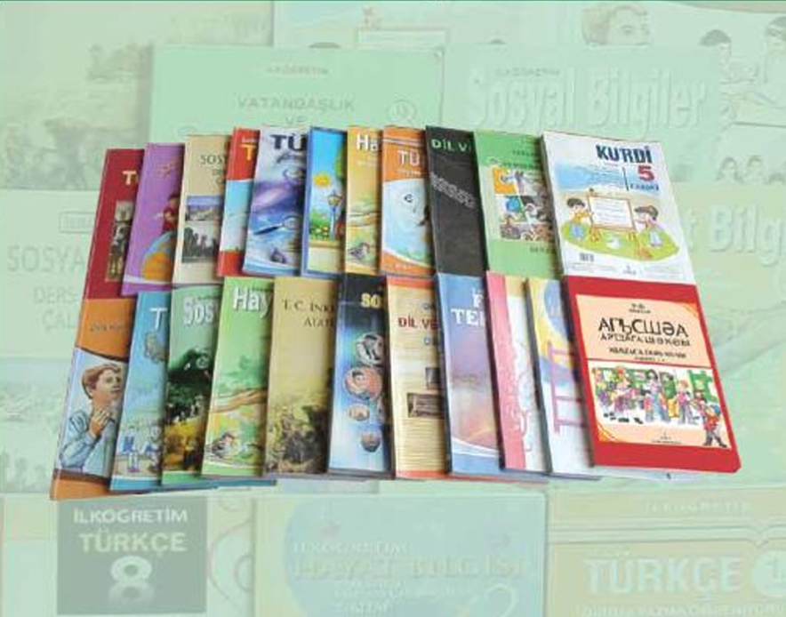 Pictures of covers of Turkish textbooks