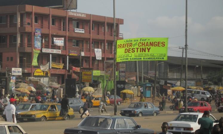 A Prosperity Gospel advert in Lagos, Nigeria. Credit: Daniel Jordan Smith.