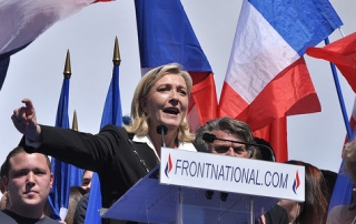 Photo of Marine Le Pen at a campaign rally