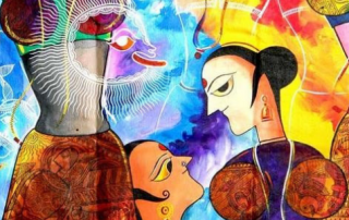 Painting from the Hijra series by Meenakshi Jha Banerjee