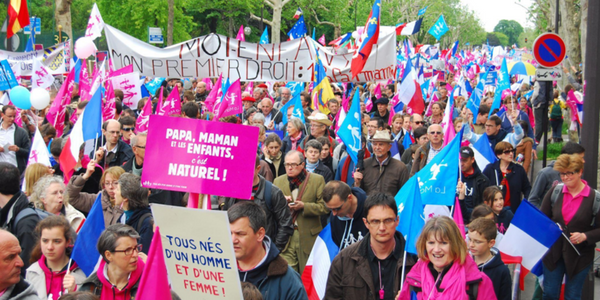 Photograph of crowd at The Manif pour Tous Protest in Paris