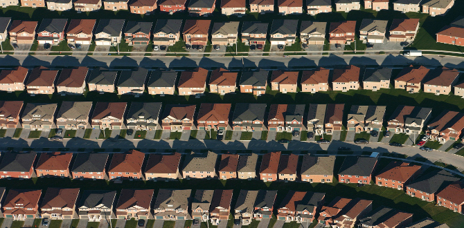 An aerial view of housing developments near Markham, Ontario