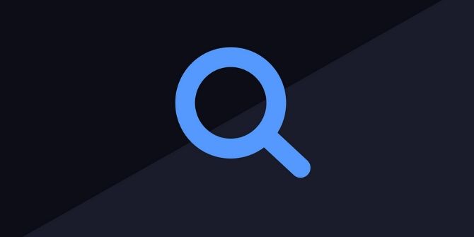 Blue search icon on black background