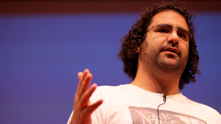 Alaa Abd el-Fattah speaking at Personal Democracy Forum, 2011