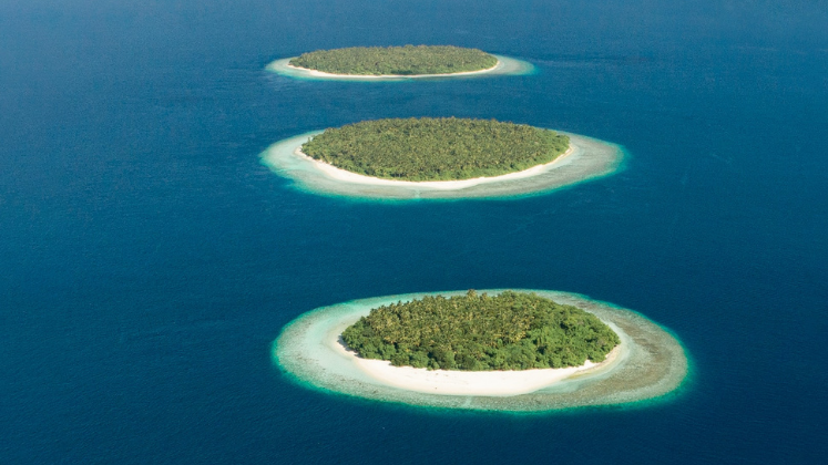 Three islands, Baa Atoll, Maldives