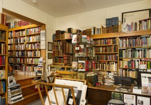 Bookshelves in Keel Row Books, North Shields, UK