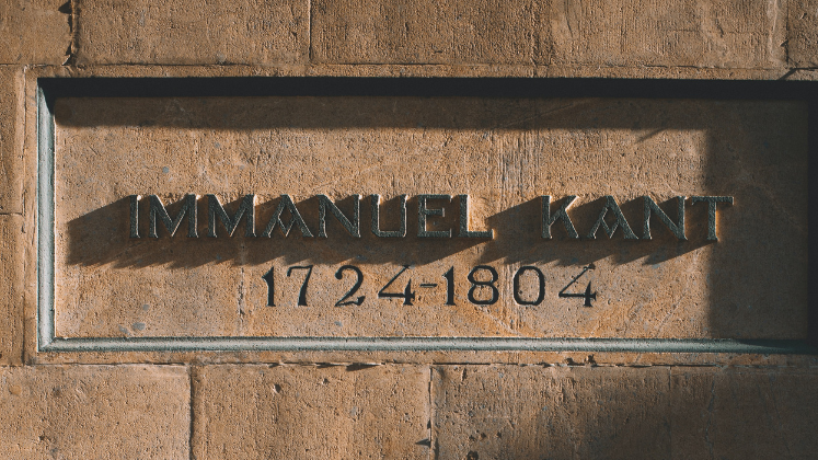 Brick above grave of Immanuel Kant, reading 'Immanuel Kant, 1724-1804'