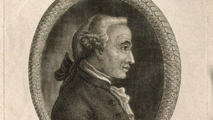 Stipple engraving of Immanuel Kant