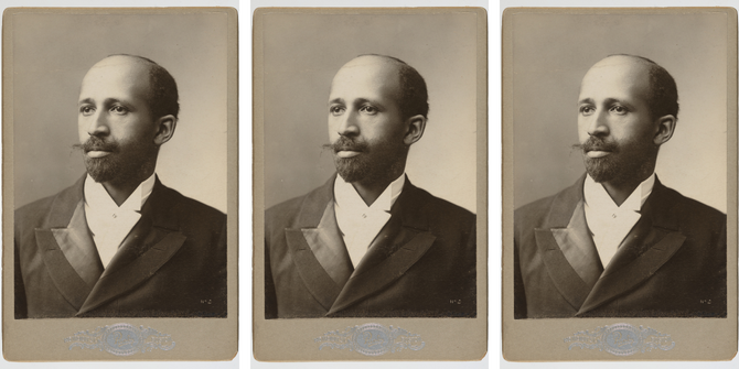 Three photographic portraits of W.E.B. Du Bois in a row