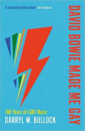 david bowie made me gay book cover featuring lightning bolt design.
