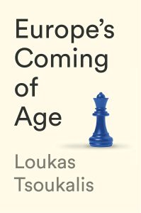Europe's Coming of Age cover with a cream background and a blue chess piece