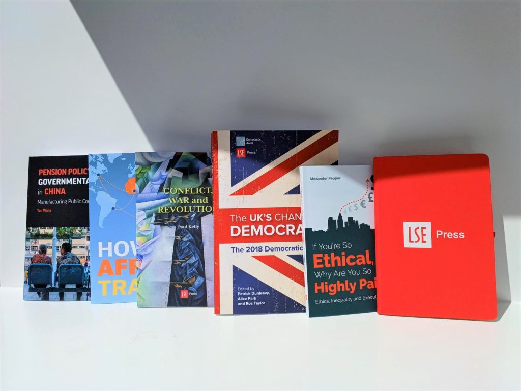 Photograph of books published by LSE Press.