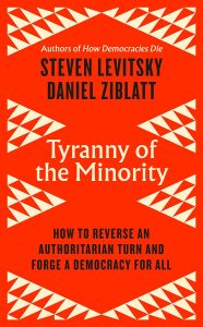 Book cover of Tyranny of the minority, an orange background with cream and black font.