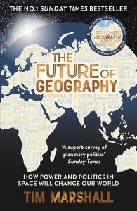 the future of geography by tim marshall_book cover showing the world map