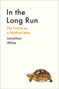 In the long run book cover showing a tortoise on a cream background