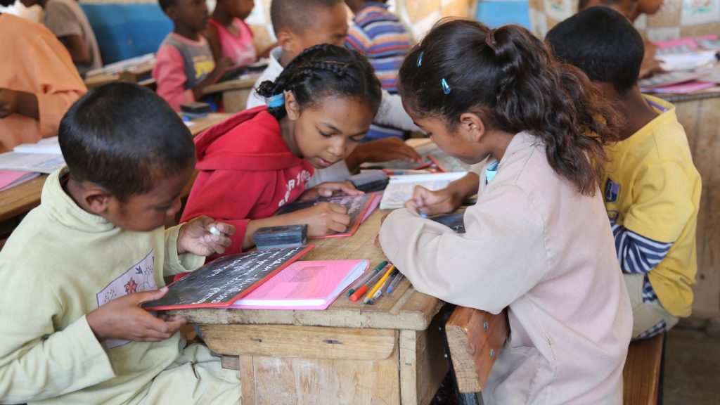 Children in a classroom in Madagasar