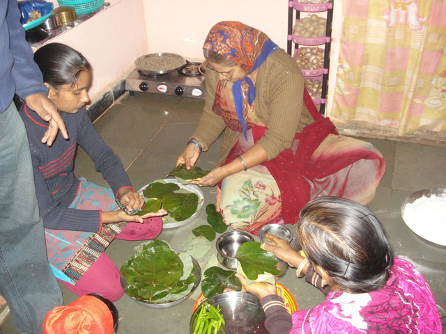 Building relationships during field work: New Year was spent making and eating paaniya, a local delicacy. Building relationships that crossed professional boundaries allowed me to participate in celebrations restricted to family and close friends (Photograph by Chandni Singh, January 2012)