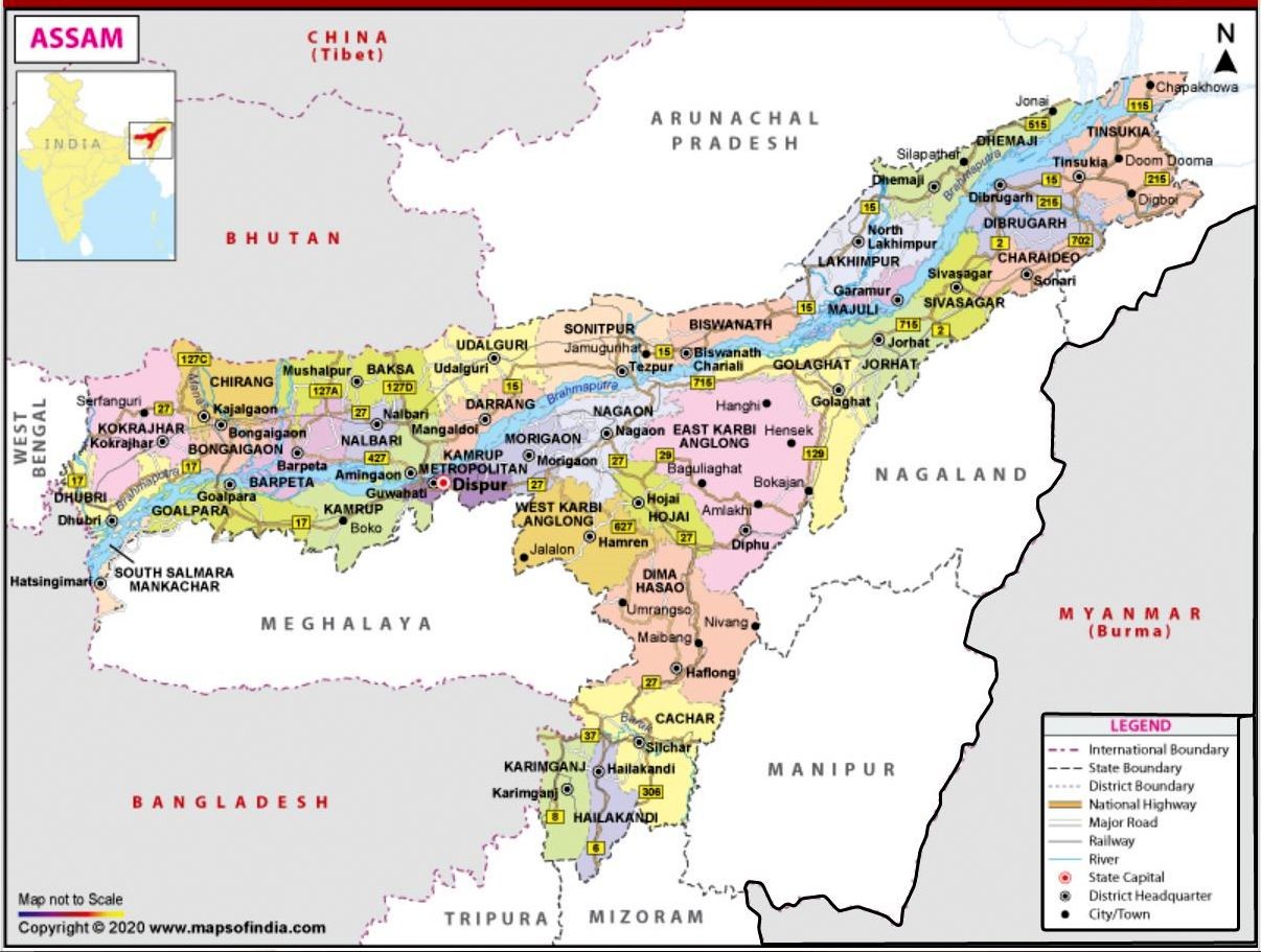 Figure 1: Map of Assam, India
