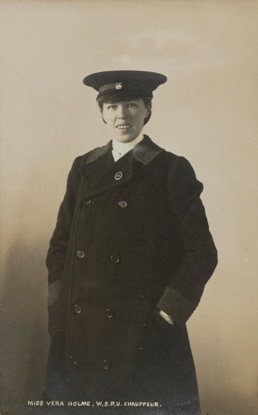 Vera Jack Holme dressed as a chauffeur