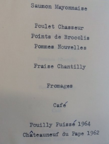 Menu for dinner at the opening of Carr-Saunders Hall, 1967. Credit: LSE