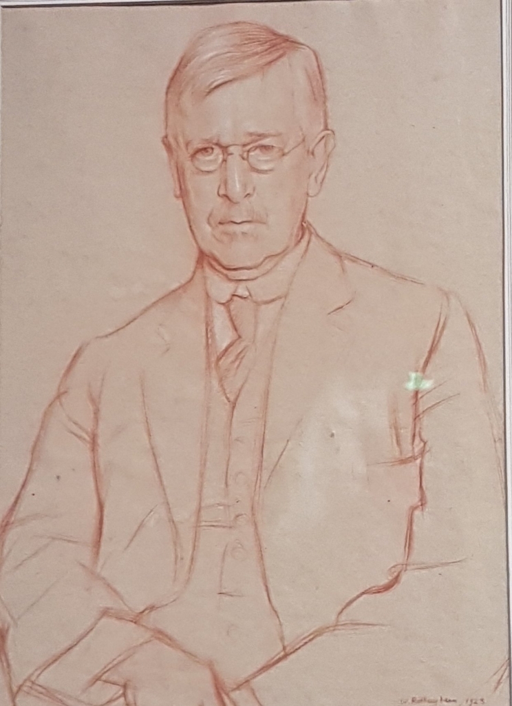 Photograph of a portrait of Graham Wallas by Sir William Rothenstein (1923). Sue Donnelly/LSE