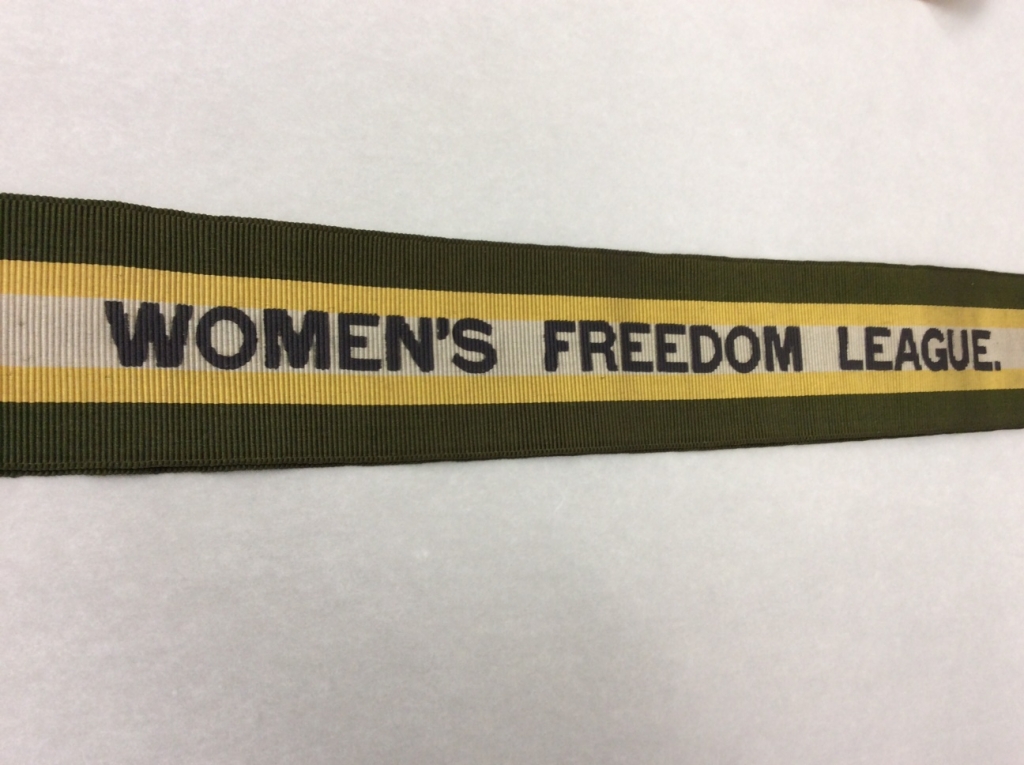 Women's Freedom League sash. LSE