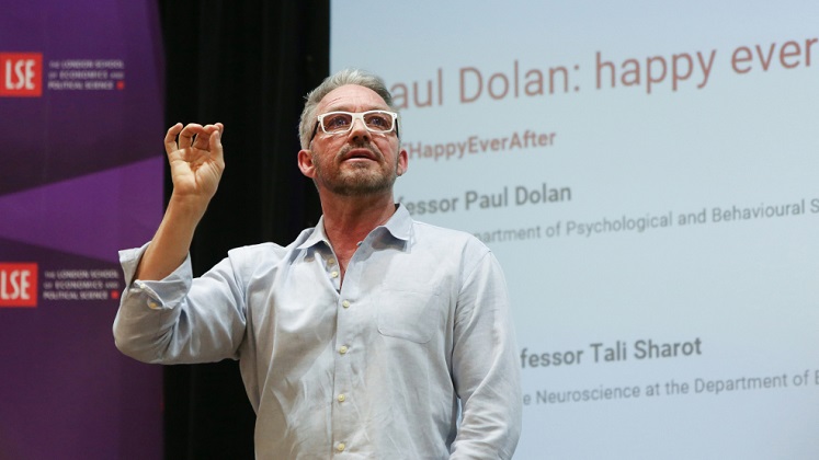 Paul Dolan at the launch of his new book Happy Ever After. The event was hosted by the Department of Psychological and Behavioural Science (PBS) in Old Theatre LSE Old Building on the 24th January 2019.