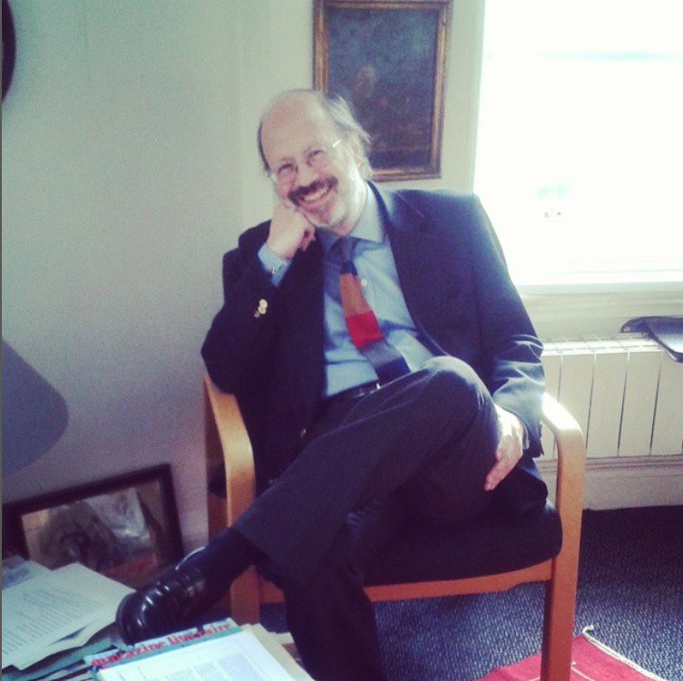 Former Head of the European Institute, the late Maurice Fraser, pictured in his office at Cowdray House, 2015. LSE