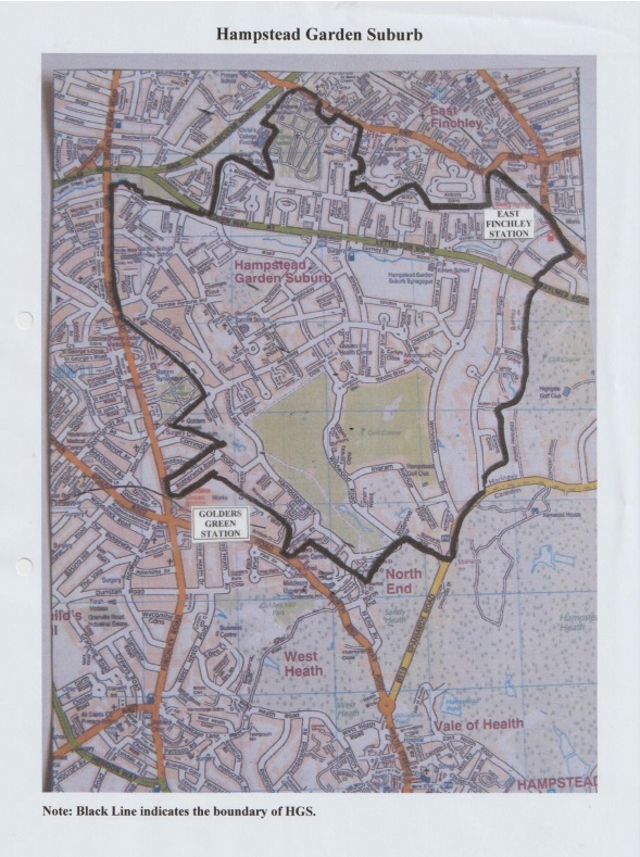 Figure 2 Map of Hampstead Garden Suburb