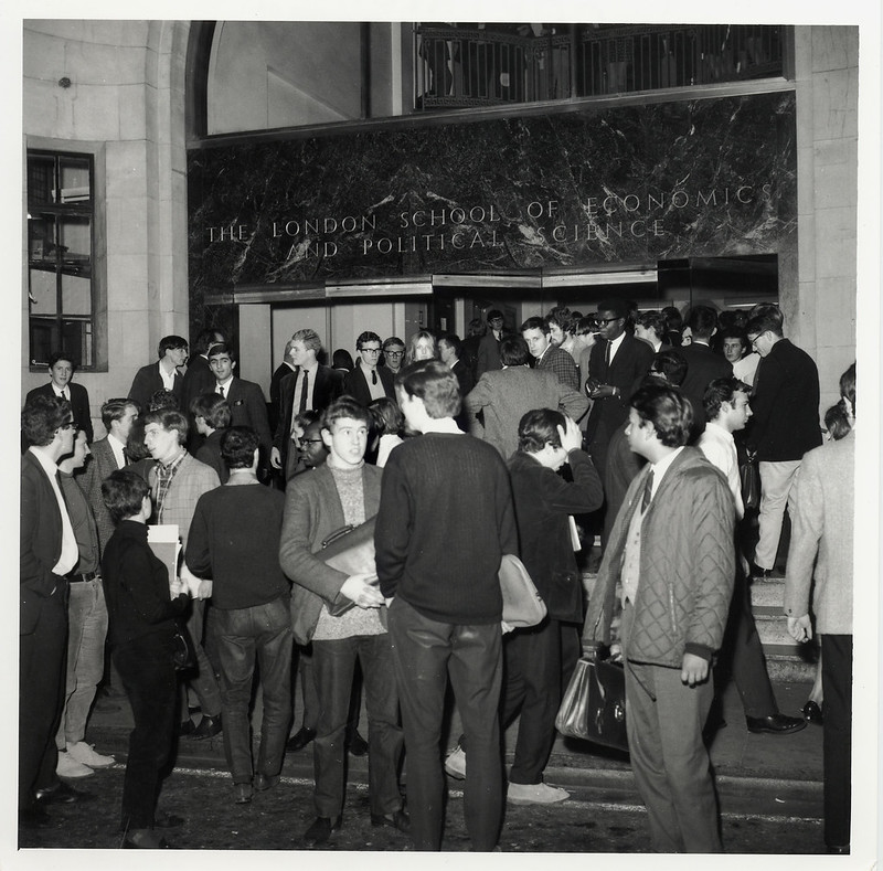 Students after a demo at LSE in the 1960s.