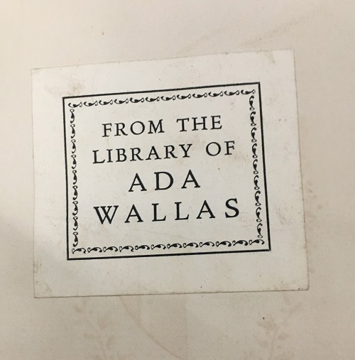 Book plate - Ada Wallas