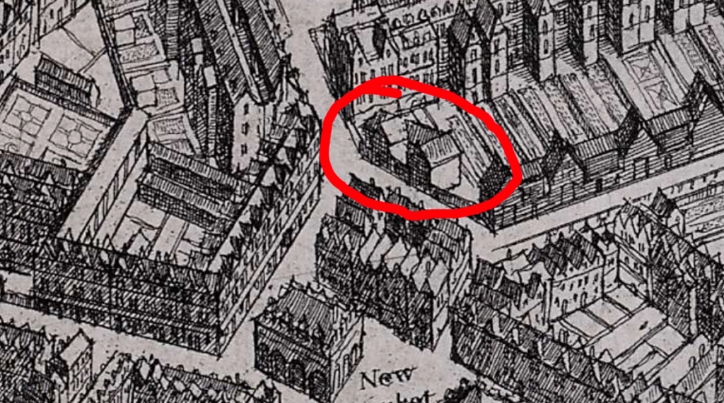 Old Curiosity Shop on London map c1660s