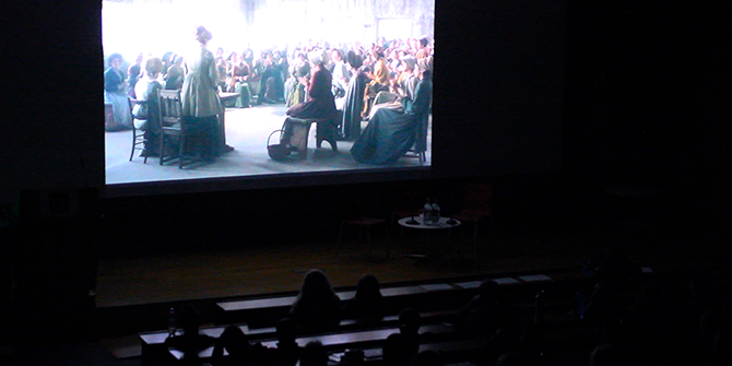 The audience watching the film Peterloo at our screening on 7 March 2019