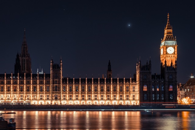 A view of the UK parliament from the South Bank